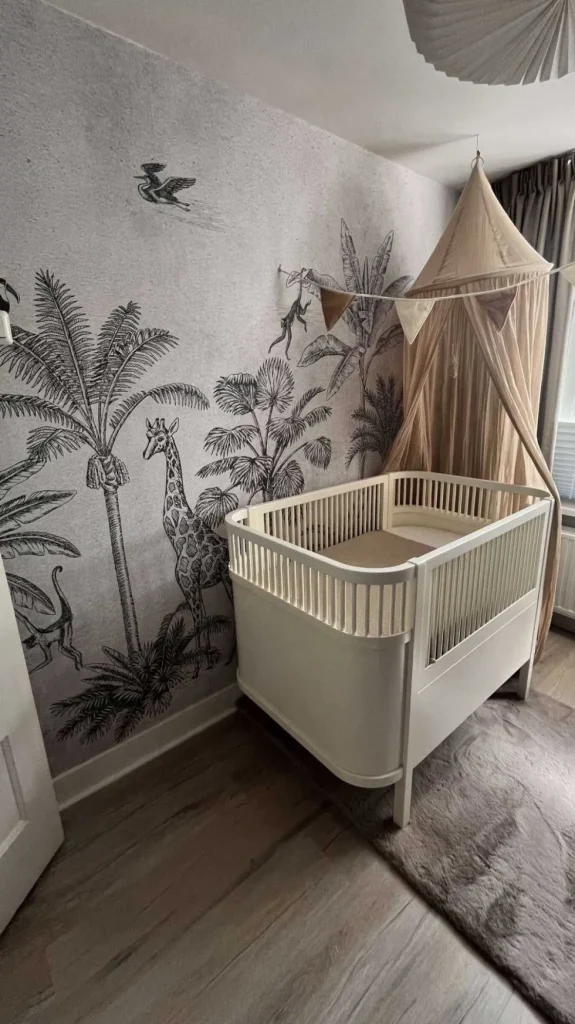 Clearance Tropisch dierenjungle grijs Kinderkamer