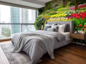 Clearance Tulpencreaties in een park fotobehang Steden | Architectuur