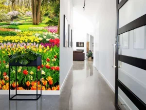Clearance Tulpencreaties in een park fotobehang Steden | Architectuur