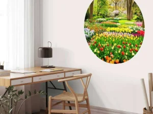 Clearance Tulpencreaties in een park fotobehang Steden | Architectuur