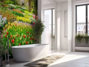 Clearance Tulpencreaties in een park fotobehang Steden | Architectuur