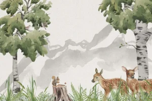 Clearance Twee hertjes in het bos Kinderkamer | Dieren