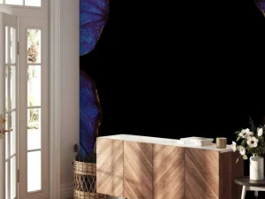 Fashion Twee vlinders met een zwarte achtergrond fotobehang Dieren