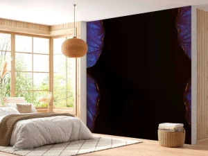 Fashion Twee vlinders met een zwarte achtergrond fotobehang Dieren