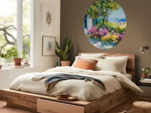 Online Uitzicht vanaf een tuin schilderij fotobehang Kunst & Design
