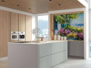 Online Uitzicht vanaf een tuin schilderij fotobehang Kunst & Design