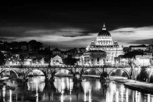 Best Vaticaanstad in zwart-wit fotobehang Architectuur