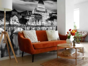 Best Vaticaanstad in zwart-wit fotobehang Architectuur