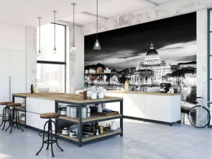 Best Vaticaanstad in zwart-wit fotobehang Architectuur