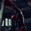 Sale Vechtsport training in een donkere ruimte fotobehang Tienerkamer | Sport