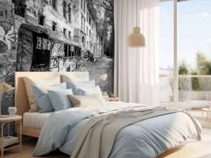 Discount Verlaten dorpje met graffiti fotobehang Tienerkamer | Kunst & Design