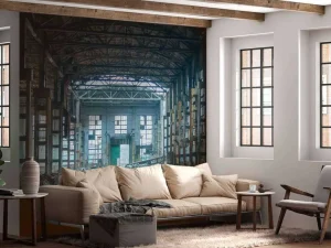 Hot Verlaten fabriekshal fotobehang Architectuur