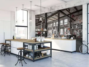 Outlet Verlaten pakhuis met graffiti fotobehang Architectuur | 3d