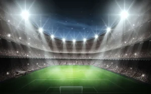 Online Verlicht voetbalstadion met sterrenhemel fotobehang Tienerkamer | Kinderkamer