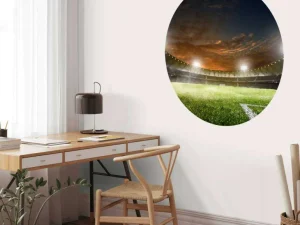 Outlet Verlicht voetbalstadion met wolken fotobehang Tienerkamer | Kinderkamer