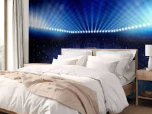 Sale Verlichte basketbal arena fotobehang Kinderkamer | Sport