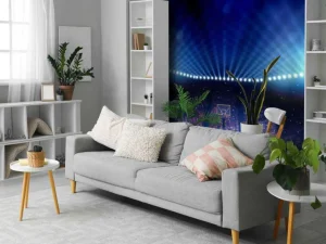 Sale Verlichte basketbal arena fotobehang Kinderkamer | Sport