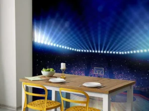 Sale Verlichte basketbal arena fotobehang Kinderkamer | Sport
