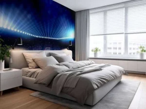 Sale Verlichte basketbal arena fotobehang Kinderkamer | Sport