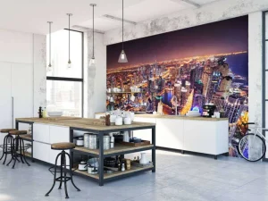Fashion Verlichte gebouwen in Dubai fotobehang Steden | Architectuur