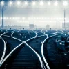 Hot Verlichte spoorwissels fotobehang Transport