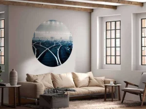 Hot Verlichte spoorwissels fotobehang Transport