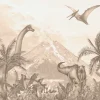 Fashion Verschillende dino's in taupe Kinderkamer | Dieren