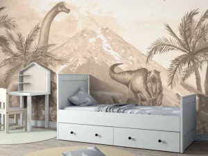Fashion Verschillende dino's in taupe Kinderkamer | Dieren