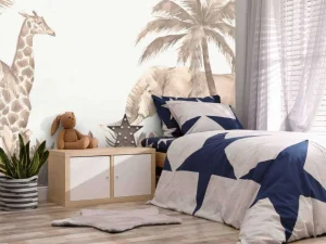 Fashion Verschillende jungle dieren in taupe Kinderkamer | Dieren