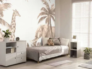 Fashion Verschillende jungle dieren in taupe Kinderkamer | Dieren