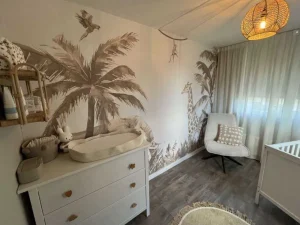 Fashion Verschillende jungle dieren in taupe Kinderkamer | Dieren