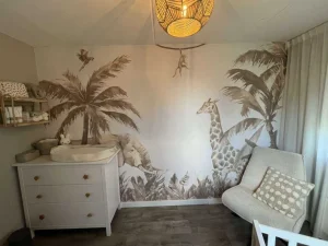 Fashion Verschillende jungle dieren in taupe Kinderkamer | Dieren