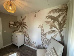 Fashion Verschillende jungle dieren in taupe Kinderkamer | Dieren