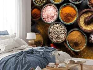 Clearance Verschillende soorten kruiden en specerijen fotobehang Keuken