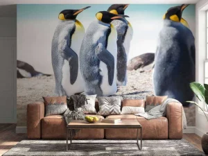 Sale Vier pinguïns verkennen de Noordpool fotobehang Tienerkamer | Dieren