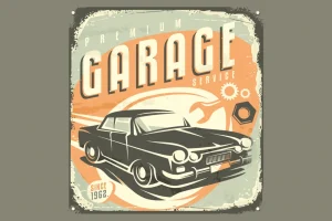 Sale Vintage auto embleem fotobehang Kinderkamer | Transport