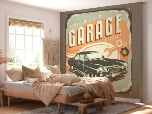 Sale Vintage auto embleem fotobehang Kinderkamer | Transport