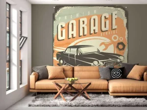 Sale Vintage auto embleem fotobehang Kinderkamer | Transport