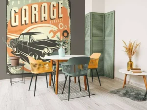 Sale Vintage auto embleem fotobehang Kinderkamer | Transport