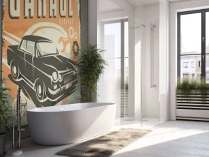 Sale Vintage auto embleem fotobehang Kinderkamer | Transport
