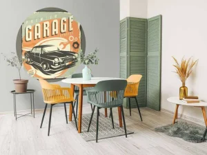 Sale Vintage auto embleem fotobehang Kinderkamer | Transport