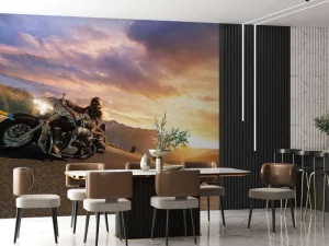 Fashion Vintage motoren op de weg fotobehang Tienerkamer | Transport