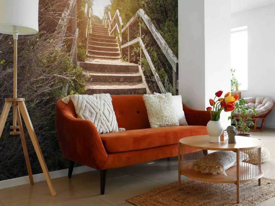 Hot Vintage trap in de natuur fotobehang Architectuur