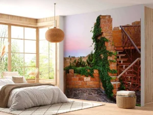 Discount Vintage trap op een dak fotobehang Architectuur