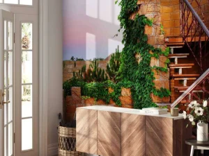 Discount Vintage trap op een dak fotobehang Architectuur