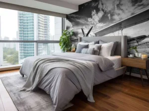 Discount Vintage vliegtuig onder een bewolkte hemel fotobehang Transport