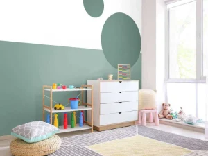 New Vlakken en cirkels, groen Kinderkamer