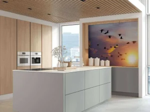 Clearance Vliegende aalscholvers bij zonsondergang fotobehang Dieren