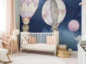 Fashion Vliegende dieren roze Babykamer | Dieren