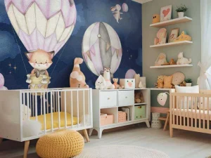 Fashion Vliegende dieren roze Babykamer | Dieren